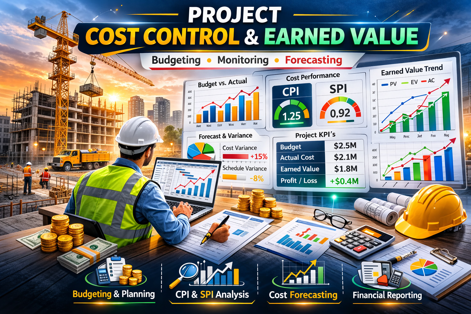 Project Cost Control & Earned Value by Primavera P6 and Power BI